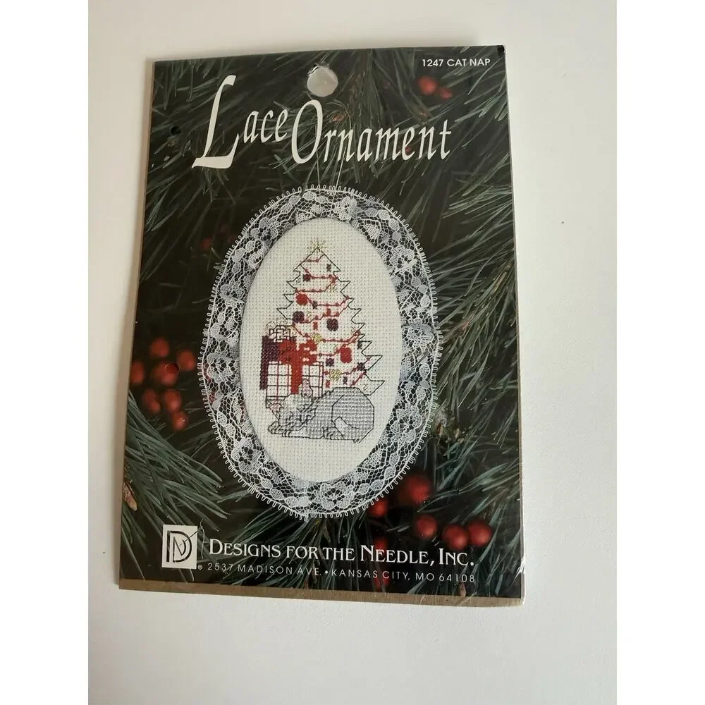 Lace Ornament Designs for the Needle Cross Stitch Kit 1247 CAT NAP